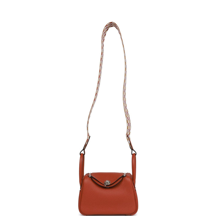 Top quality Hermes Mini Lindy Cuivre Clemence Palladium Hardware