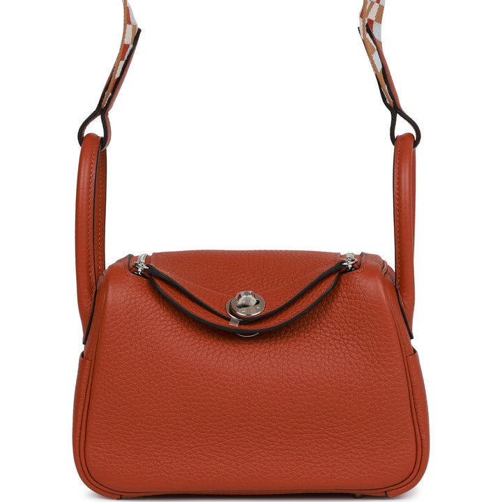 Top quality Hermes Mini Lindy Cuivre Clemence Palladium Hardware