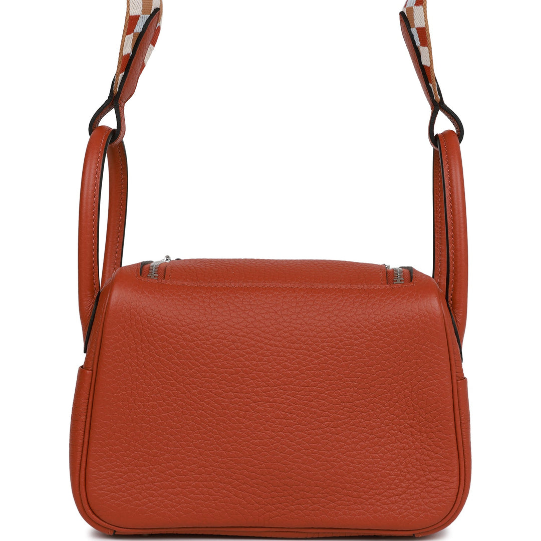 Top quality Hermes Mini Lindy Cuivre Clemence Palladium Hardware