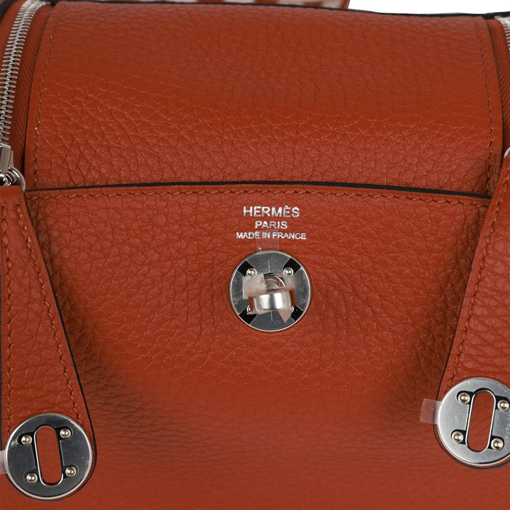 Top quality Hermes Mini Lindy Cuivre Clemence Palladium Hardware