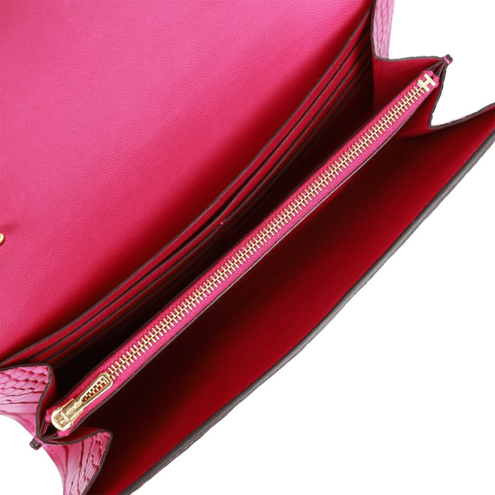 Top quality Hermes Constance Wallet To Go Rose Scheherazade Matte Alligator Gold Hardware
