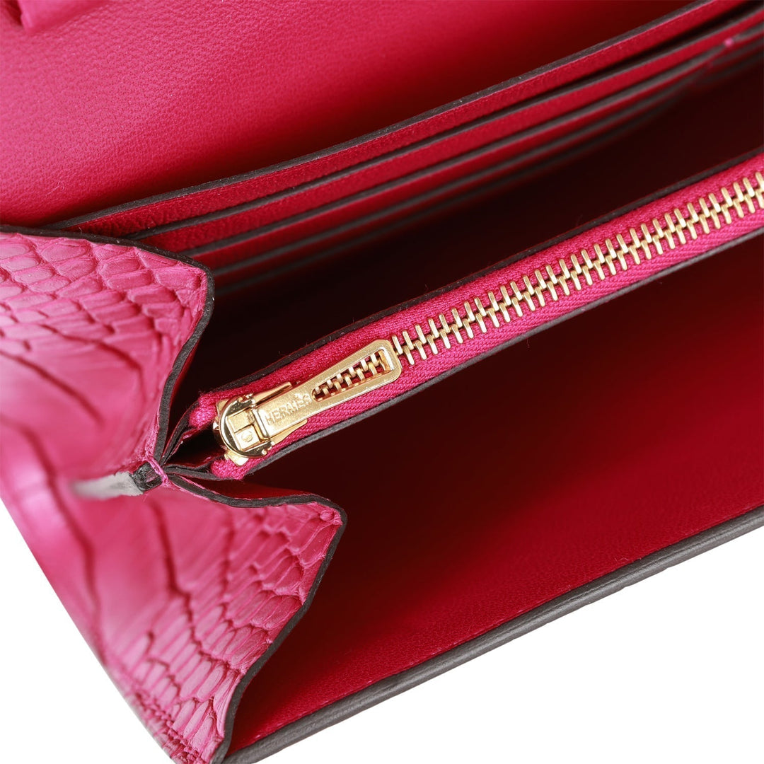 Top quality Hermes Constance Wallet To Go Rose Scheherazade Matte Alligator Gold Hardware