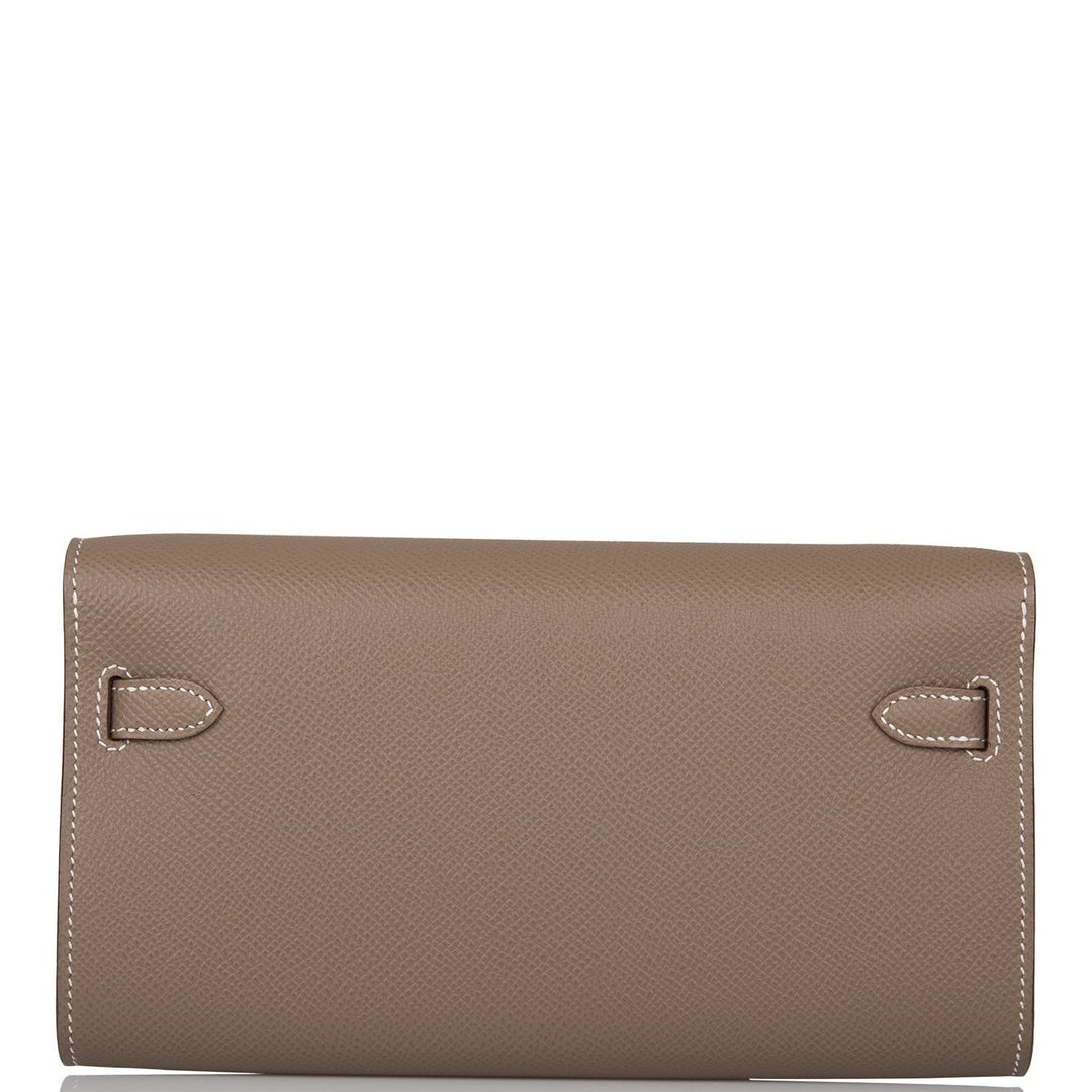 Top quality Hermes Kelly Wallet To Go Etoupe Epsom Palladium Hardware