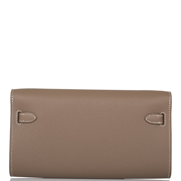 Top quality Hermes Kelly Wallet To Go Etoupe Epsom Palladium Hardware