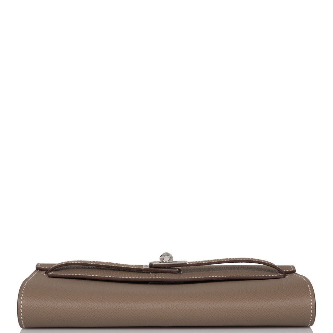 Top quality Hermes Kelly Wallet To Go Etoupe Epsom Palladium Hardware