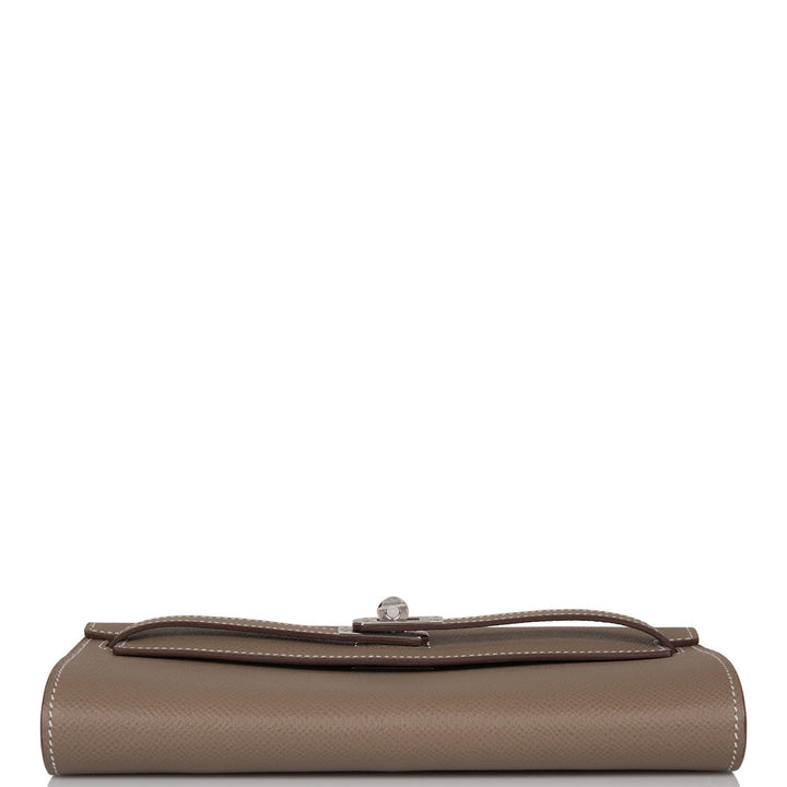 Top quality Hermes Kelly Wallet To Go Etoupe Epsom Palladium Hardware