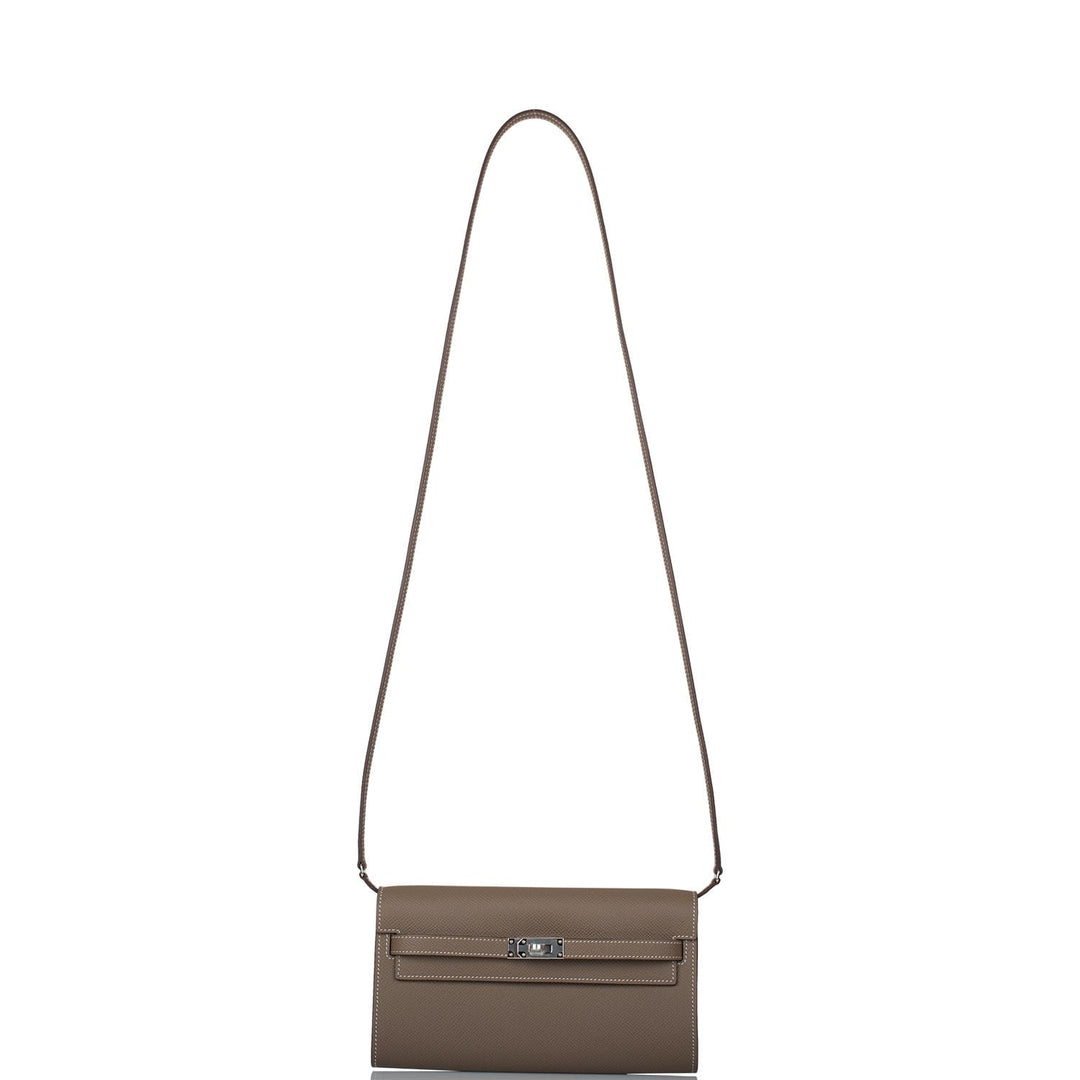 Top quality Hermes Kelly Wallet To Go Etoupe Epsom Palladium Hardware
