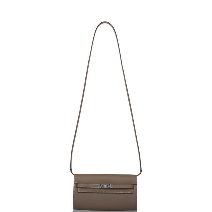 Top quality Hermes Kelly Wallet To Go Etoupe Epsom Palladium Hardware