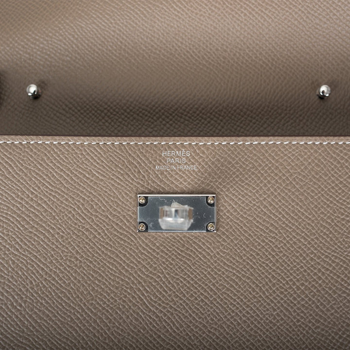 Top quality Hermes Kelly Wallet To Go Etoupe Epsom Palladium Hardware