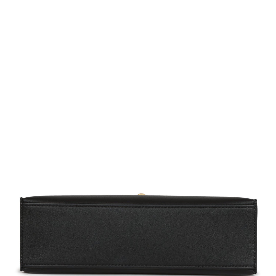 Top quality Hermes Kelly Pochette Black Swift Gold Hardware