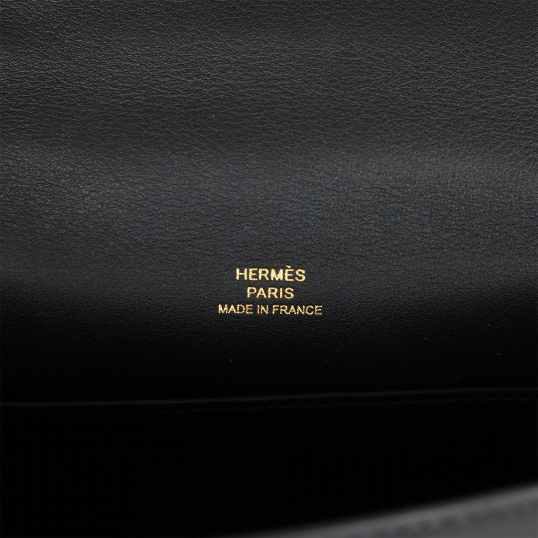 Top quality Hermes Kelly Pochette Black Swift Gold Hardware