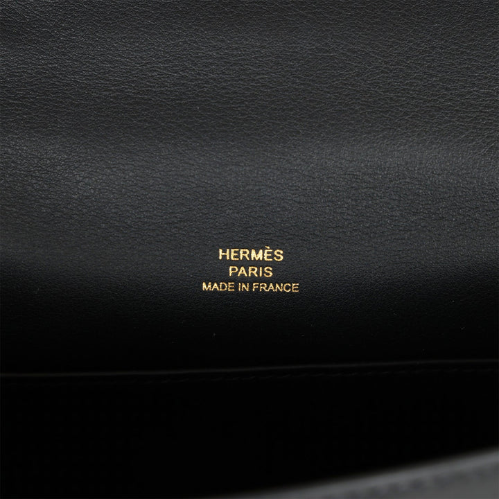 Top quality Hermes Kelly Pochette Black Swift Gold Hardware