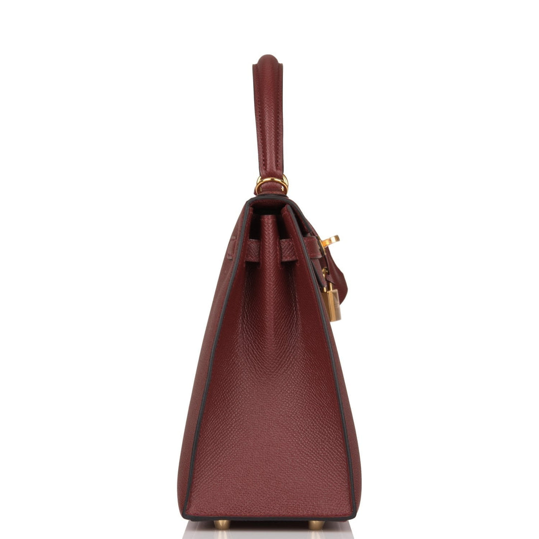 Hermes Kelly 25 Sellier Rouge H Epsom Gold Hardware