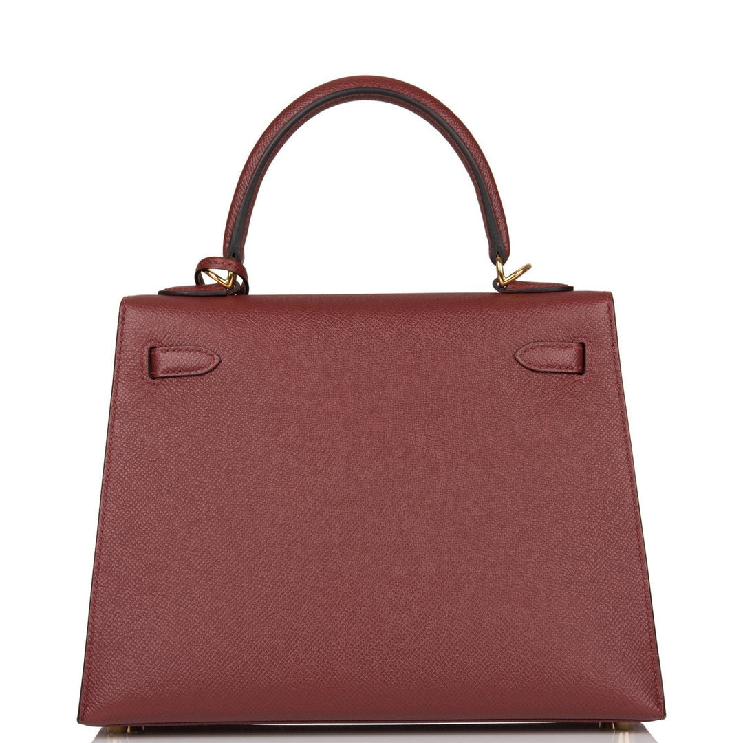 Hermes Kelly 25 Sellier Rouge H Epsom Gold Hardware