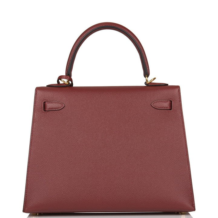 Hermes Kelly 25 Sellier Rouge H Epsom Gold Hardware