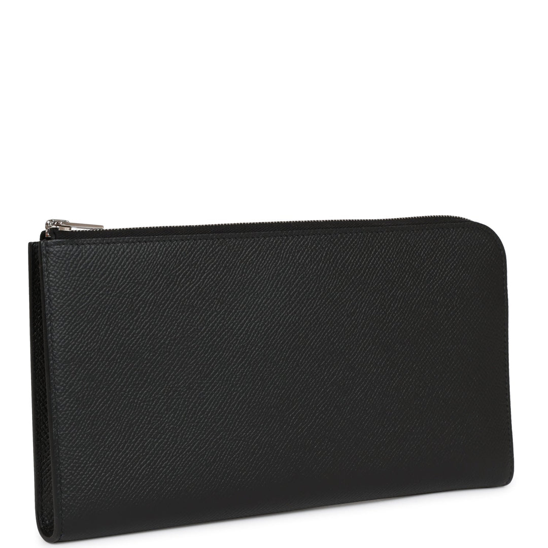 Top quality Hermes Remix Voyage Twist Wallet Black and Bleu Indigo Epsom Palladium Hardware