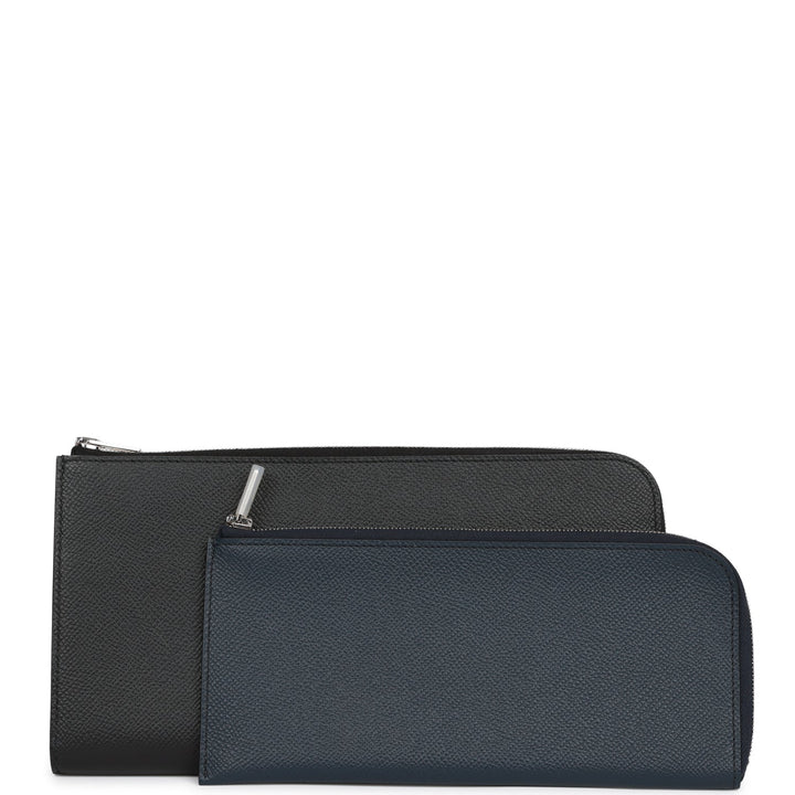 Top quality Hermes Remix Voyage Twist Wallet Black and Bleu Indigo Epsom Palladium Hardware