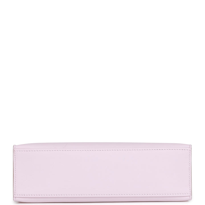 Hermes Kelly Pochette Mauve Pale Swift Palladium Hardware