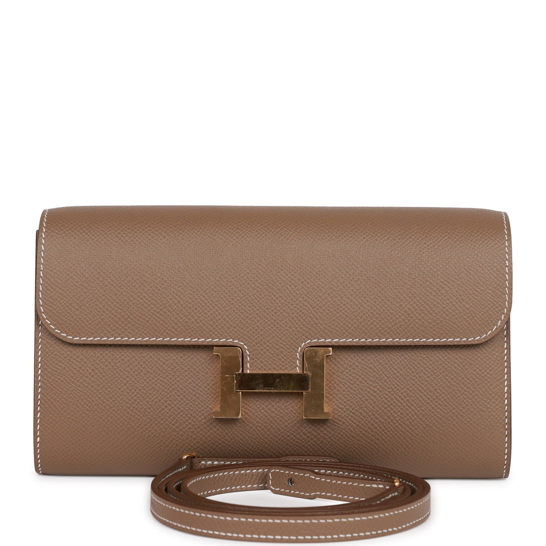 Top quality Hermes Constance Wallet To Go Etoupe Epsom Gold Hardware