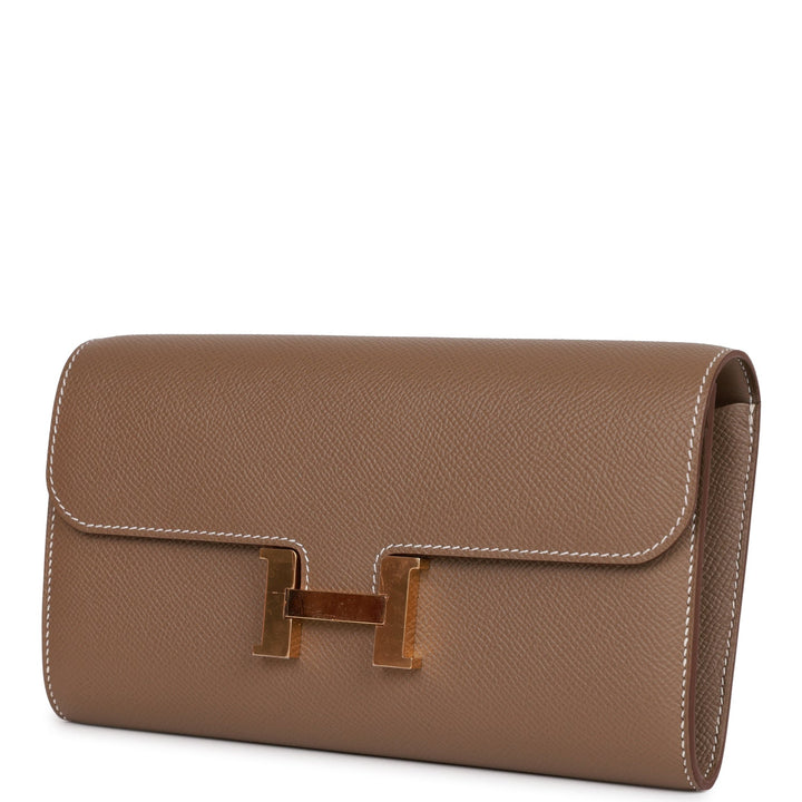 Top quality Hermes Constance Wallet To Go Etoupe Epsom Gold Hardware