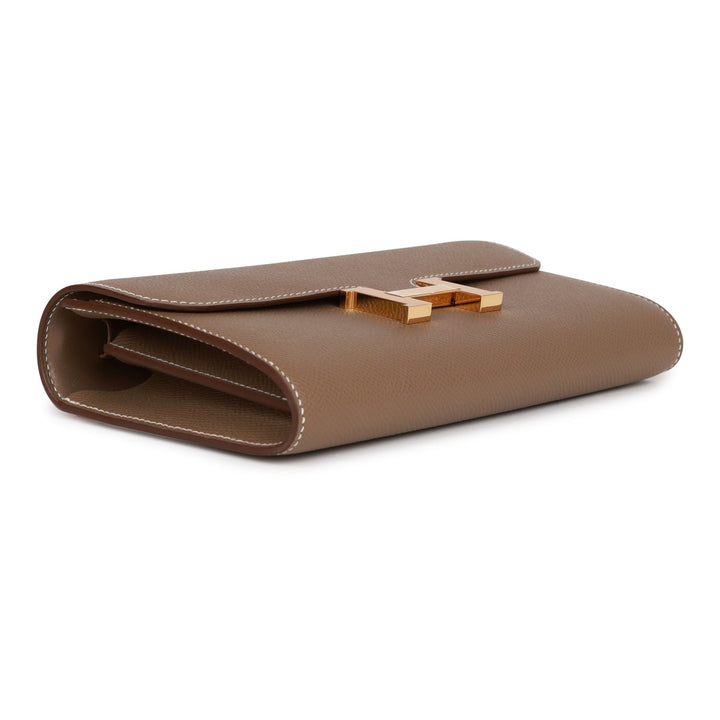 Top quality Hermes Constance Wallet To Go Etoupe Epsom Gold Hardware