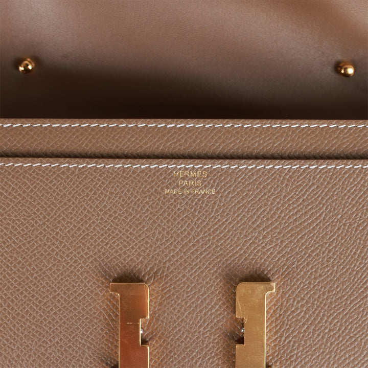 Top quality Hermes Constance Wallet To Go Etoupe Epsom Gold Hardware