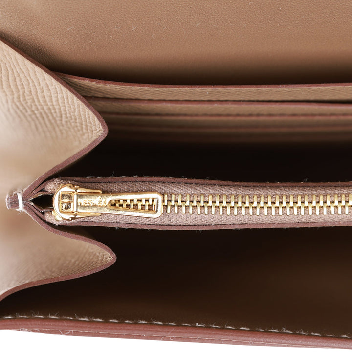 Top quality Hermes Constance Wallet To Go Etoupe Epsom Gold Hardware