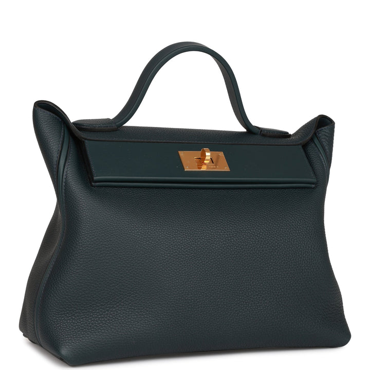 Top quality Hermes 24/24 Bag 35 Vert Rousseau Togo and Swift Gold Hardware
