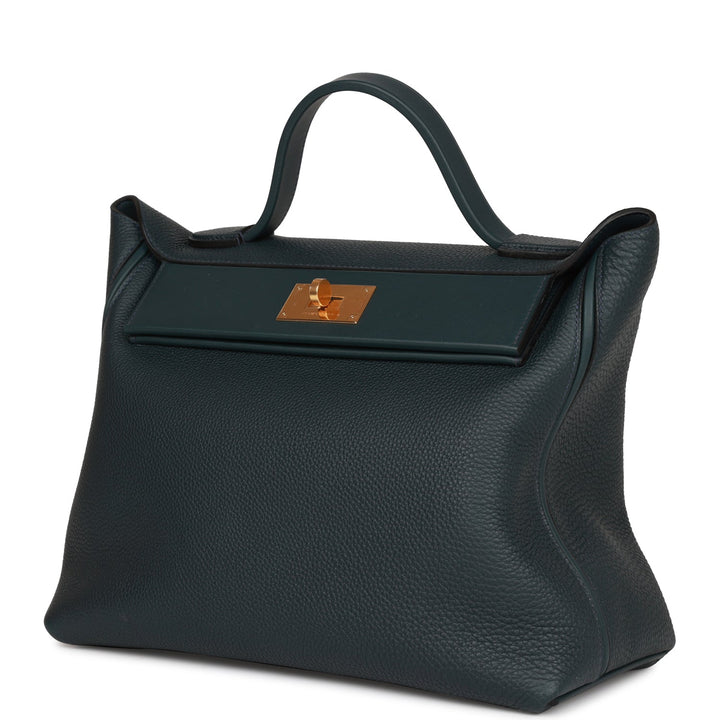 Top quality Hermes 24/24 Bag 35 Vert Rousseau Togo and Swift Gold Hardware