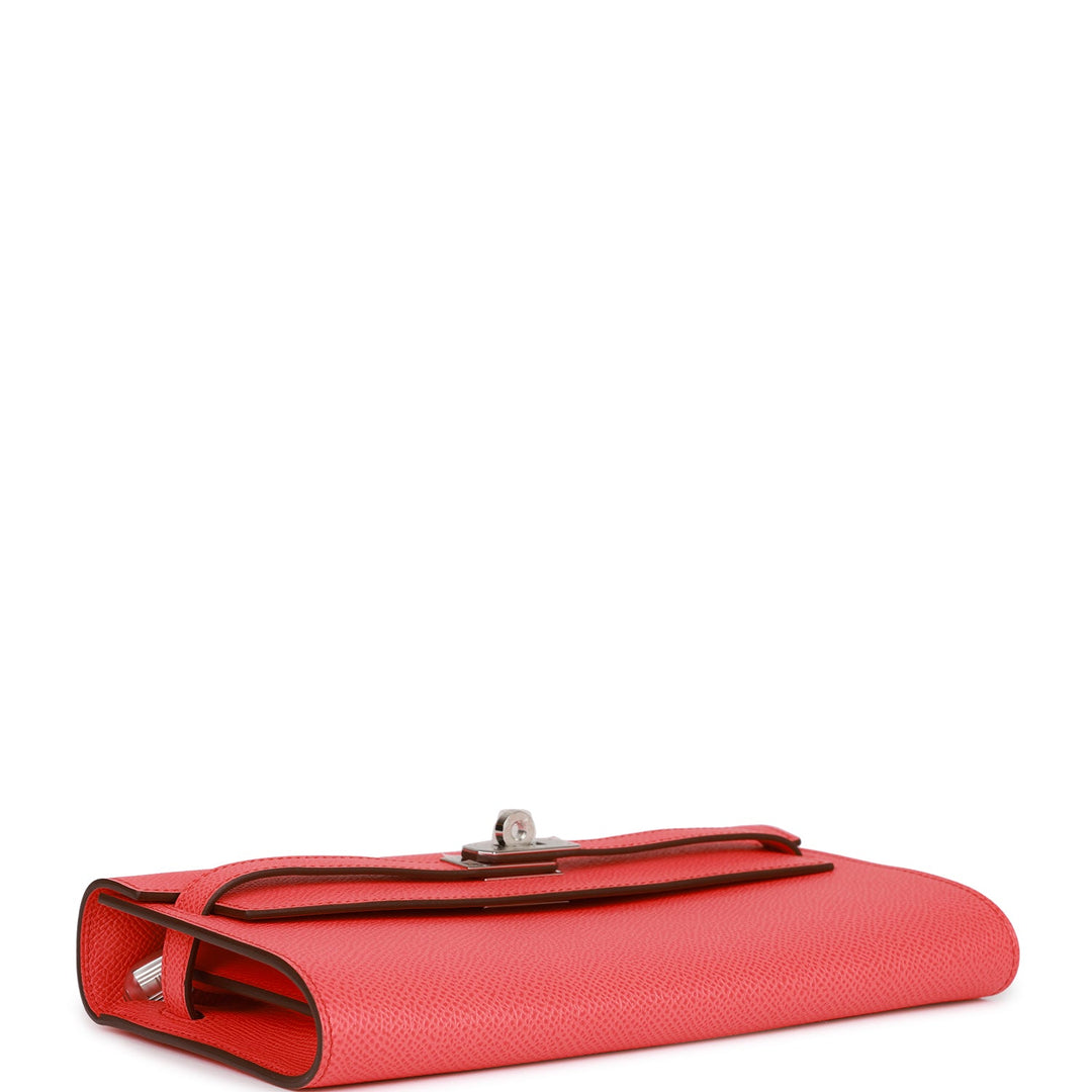Top quality Hermes Kelly Wallet To Go Rose Texas Epsom Palladium Hardware
