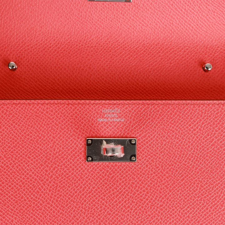 Top quality Hermes Kelly Wallet To Go Rose Texas Epsom Palladium Hardware