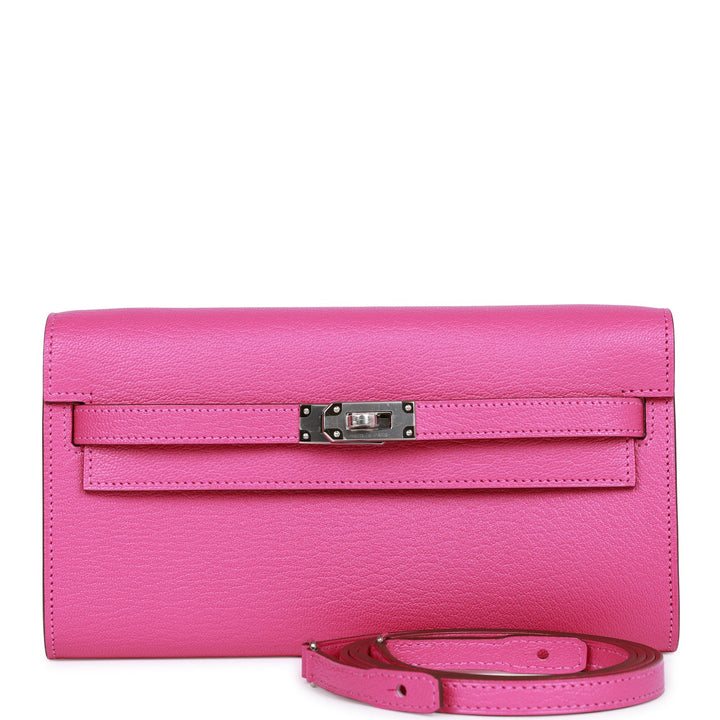Top quality Hermes Kelly Wallet To Go Magnolia Chevre Palladium Hardware