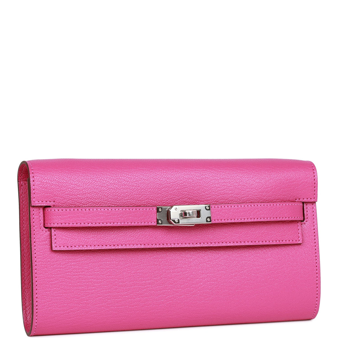 Top quality Hermes Kelly Wallet To Go Magnolia Chevre Palladium Hardware
