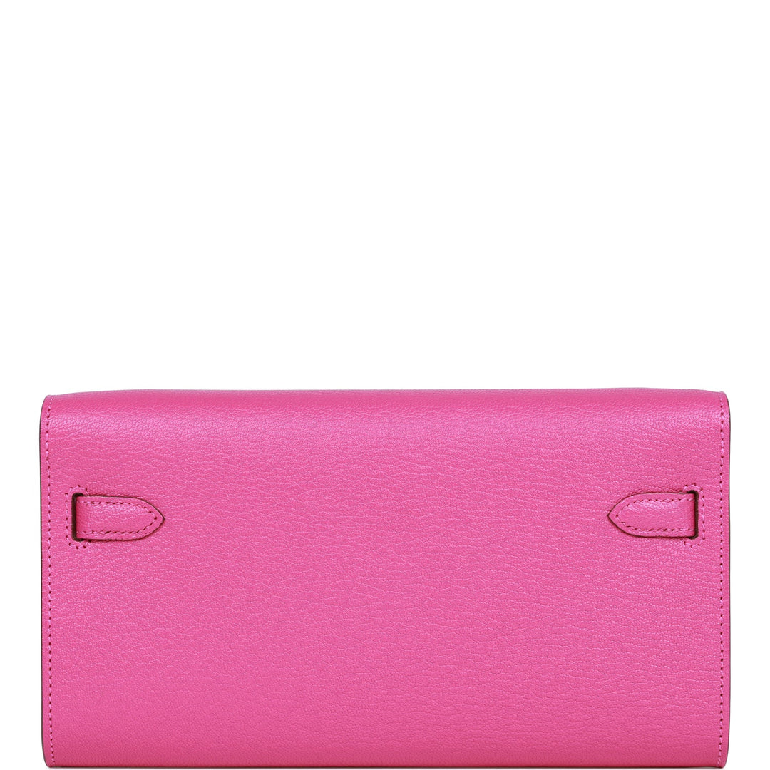 Top quality Hermes Kelly Wallet To Go Magnolia Chevre Palladium Hardware