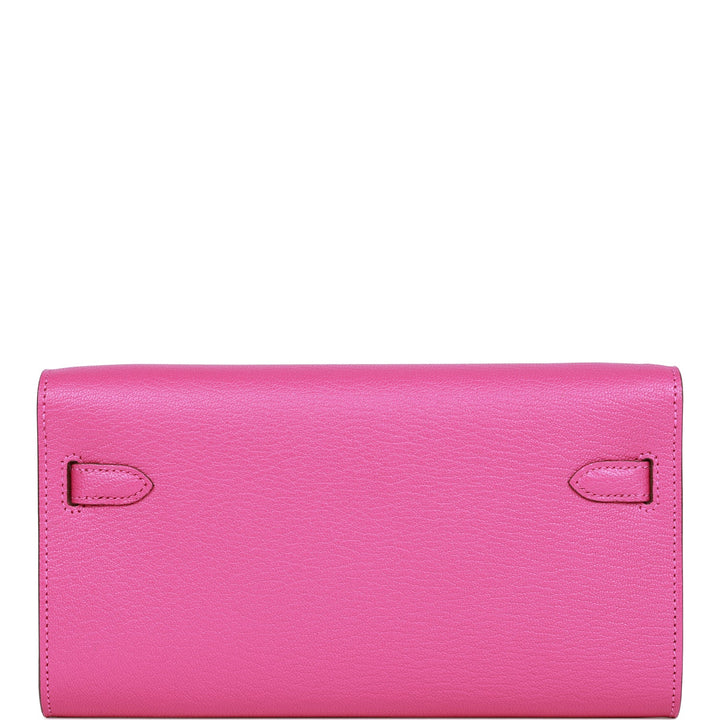 Top quality Hermes Kelly Wallet To Go Magnolia Chevre Palladium Hardware