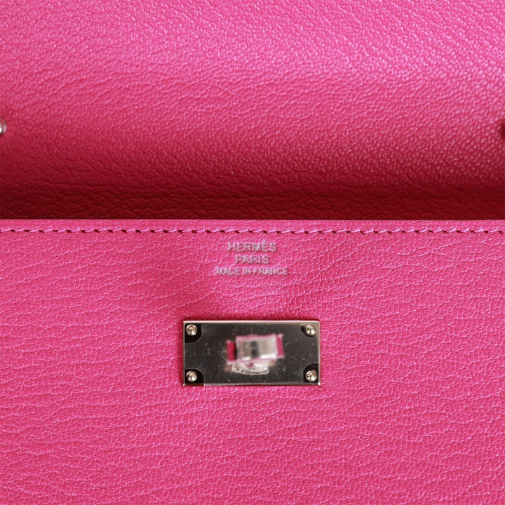 Top quality Hermes Kelly Wallet To Go Magnolia Chevre Palladium Hardware