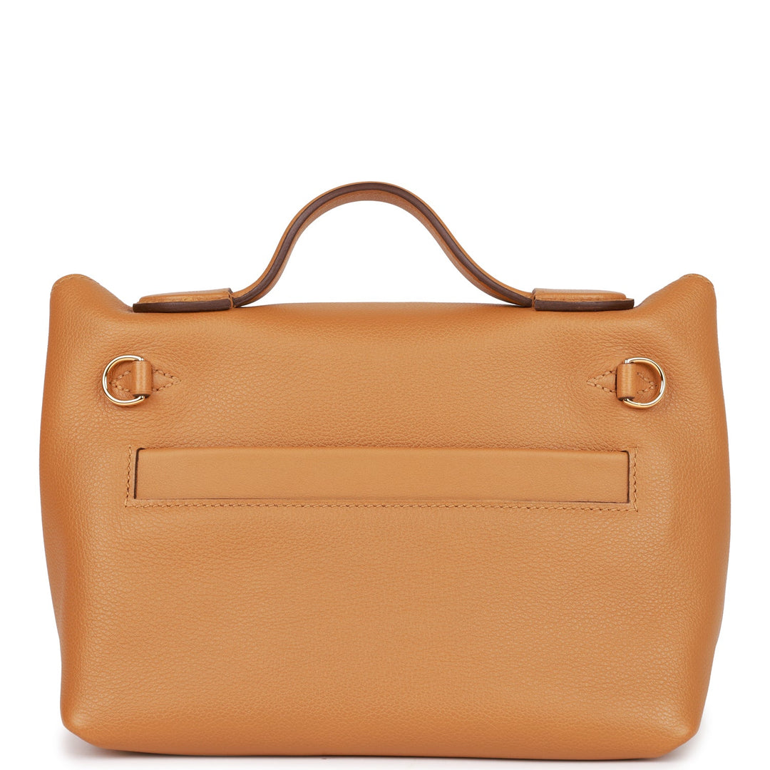 Top quality Hermes Mini 24/24 Bag Caramel Evercolor and Sesame Swift Verso Gold Hardware