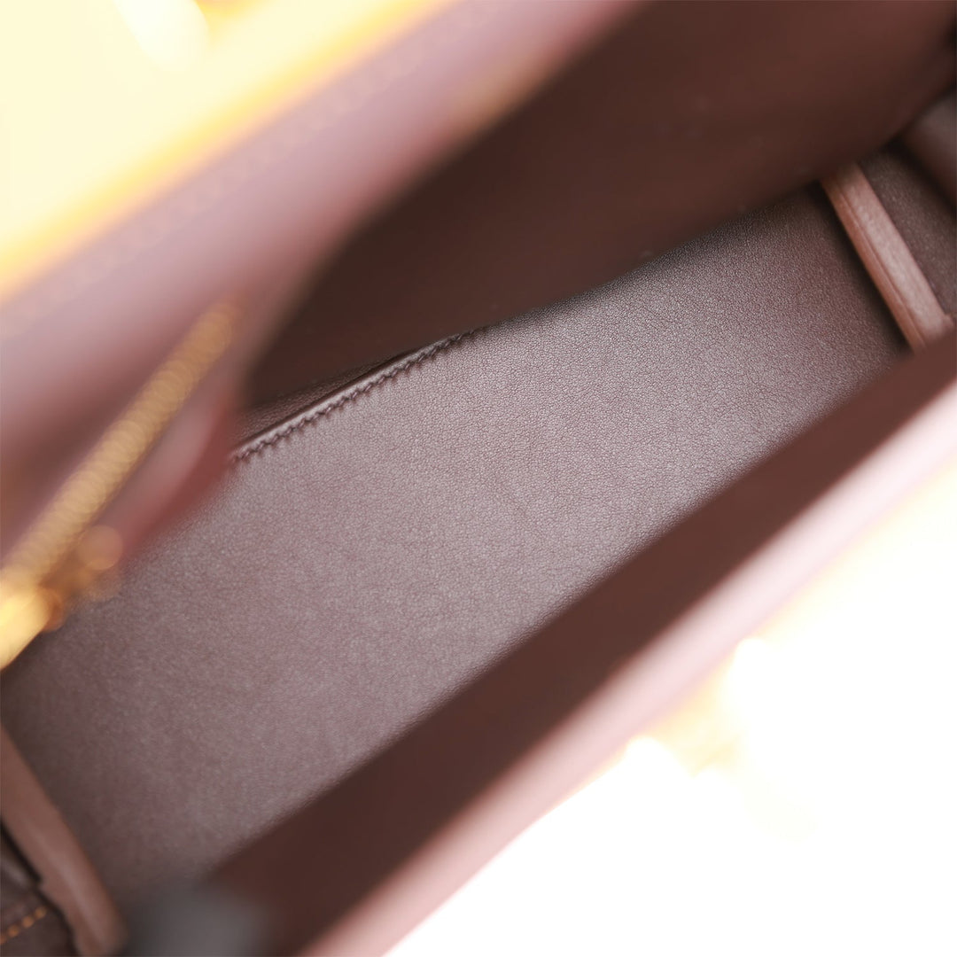 Top quality Hermes Mini 24/24 Bag Caramel Evercolor and Sesame Swift Verso Gold Hardware