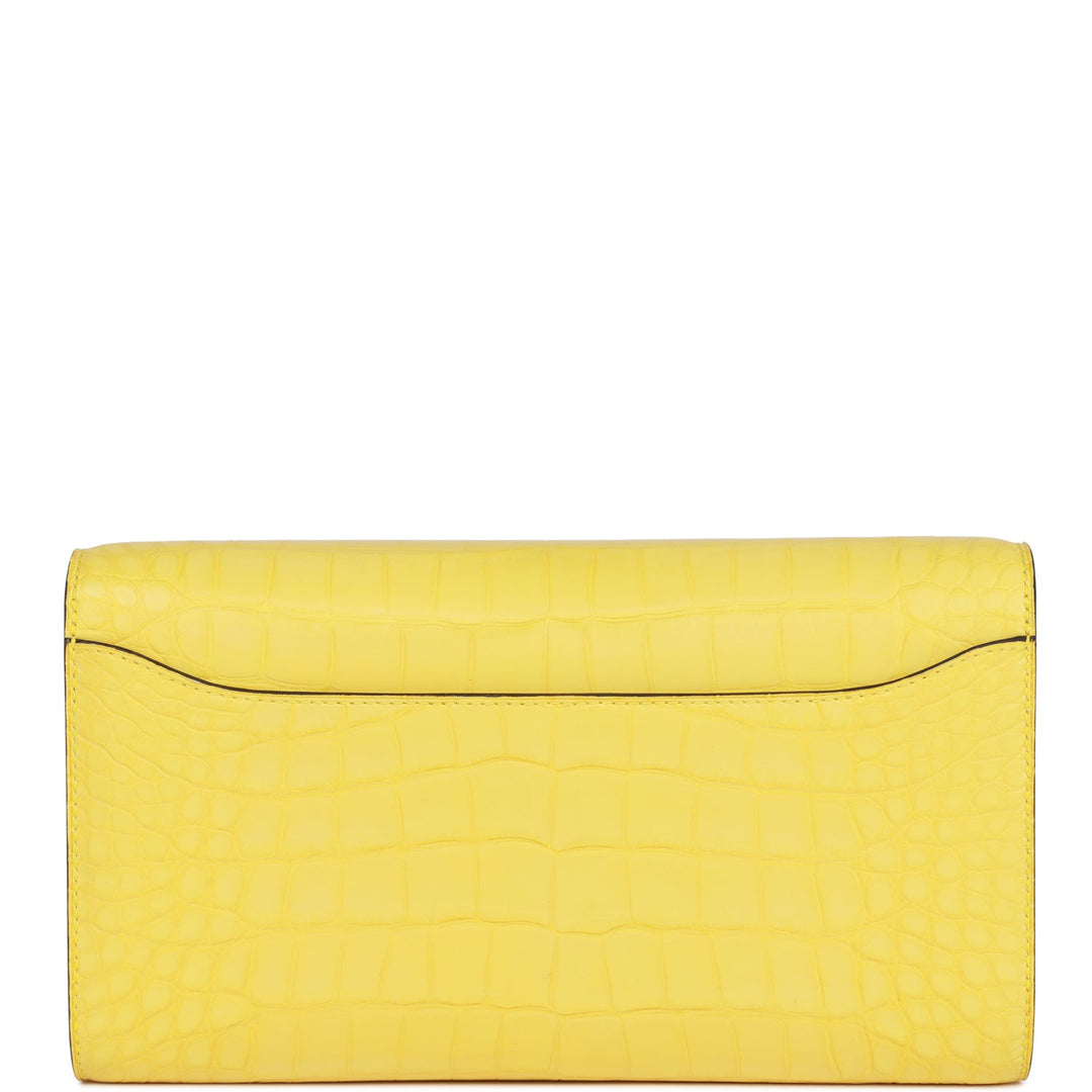 Top quality Hermes Constance Wallet To Go Mimosa Matte Alligator Palladium Hardware