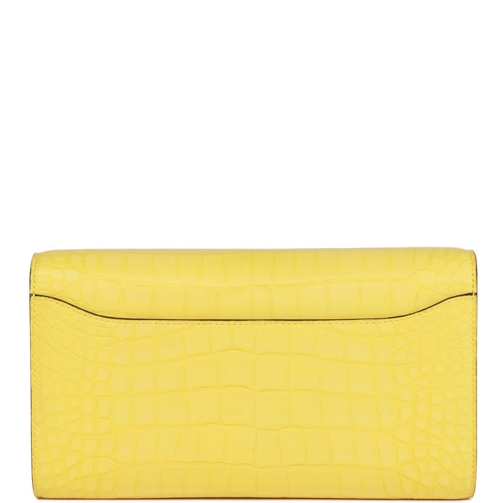 Top quality Hermes Constance Wallet To Go Mimosa Matte Alligator Palladium Hardware