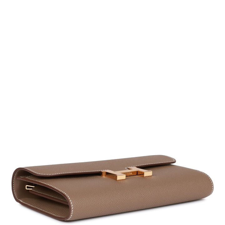 Top quality Hermes Constance Wallet To Go Etoupe Epsom Gold Hardware