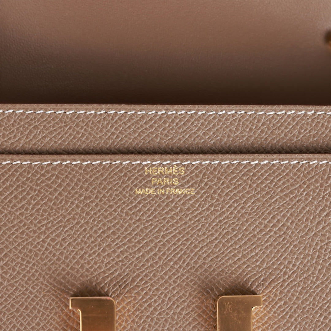 Top quality Hermes Constance Wallet To Go Etoupe Epsom Gold Hardware