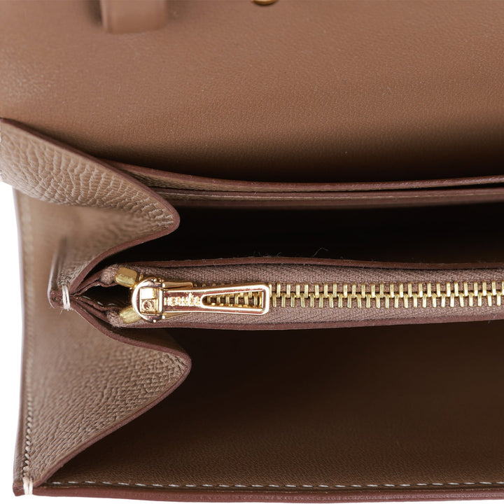Top quality Hermes Constance Wallet To Go Etoupe Epsom Gold Hardware