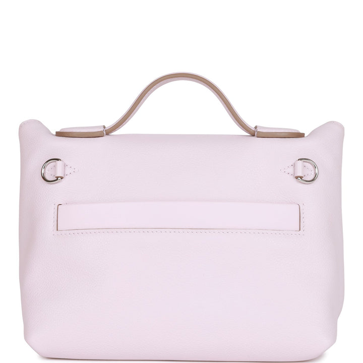 Hermes Mini 24/24 Bag Mauve Pale Verso Evercolor and Swift Palladium Hardware