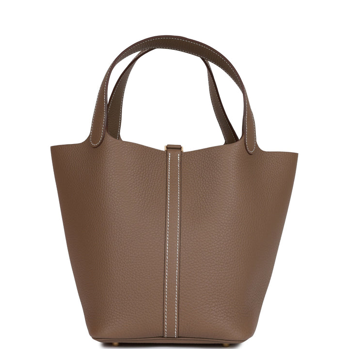Top quality Hermes Picotin Lock 22 Etoupe Clemence Gold Hardware