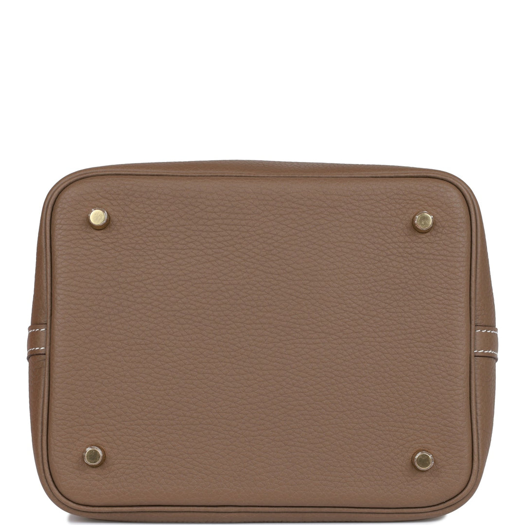 Top quality Hermes Picotin Lock 22 Etoupe Clemence Gold Hardware