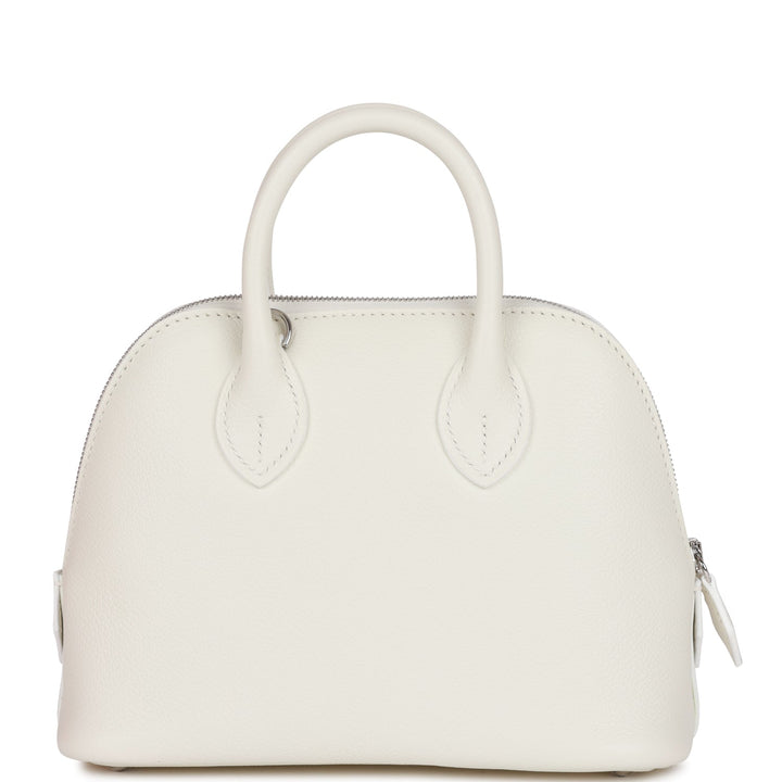 Hermes 1923 Bolide 25 White Evercolor Verso Palladium Hardware