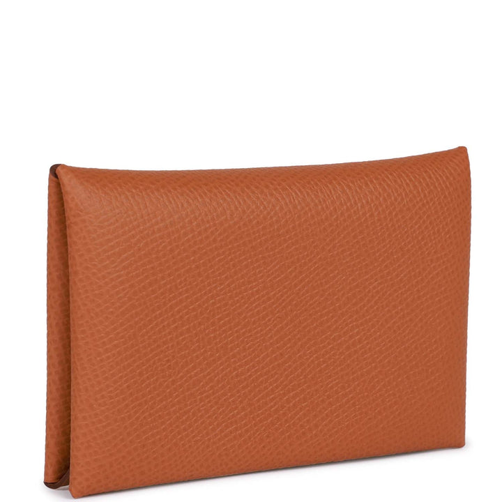 Top quality Hermes Calvi Card Holder Gold Epsom Palladium Hardware