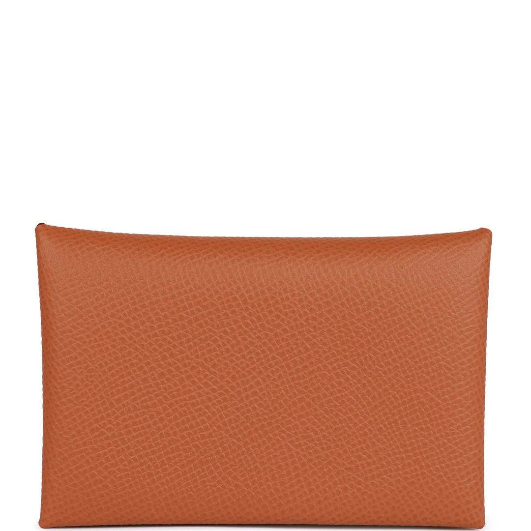 Top quality Hermes Calvi Card Holder Gold Epsom Palladium Hardware