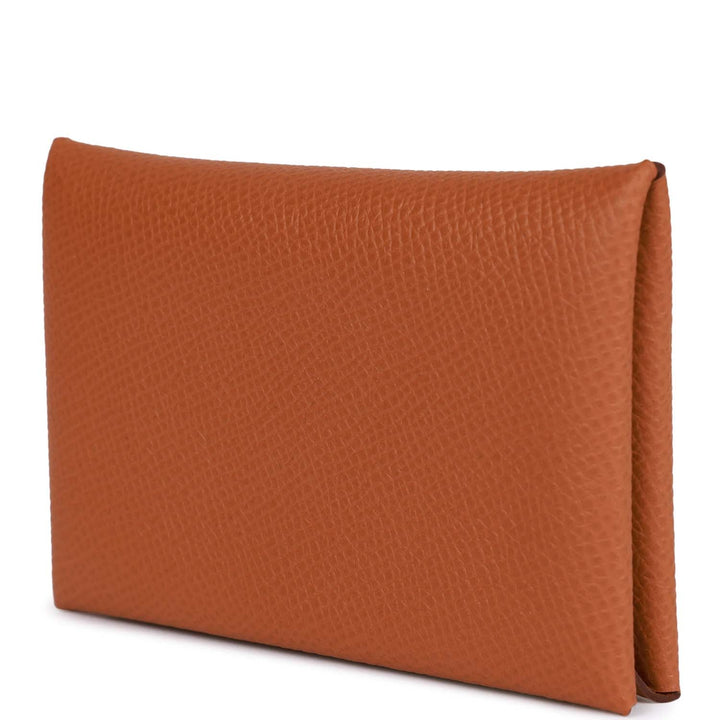 Top quality Hermes Calvi Card Holder Gold Epsom Palladium Hardware